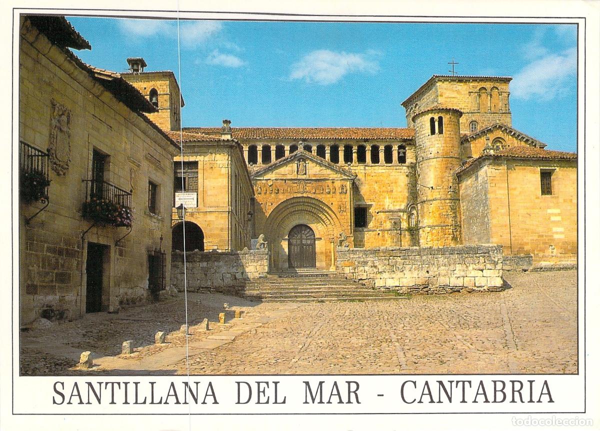 Postales: Postal de la Colegiata de Santillana del Mar, Cantabria