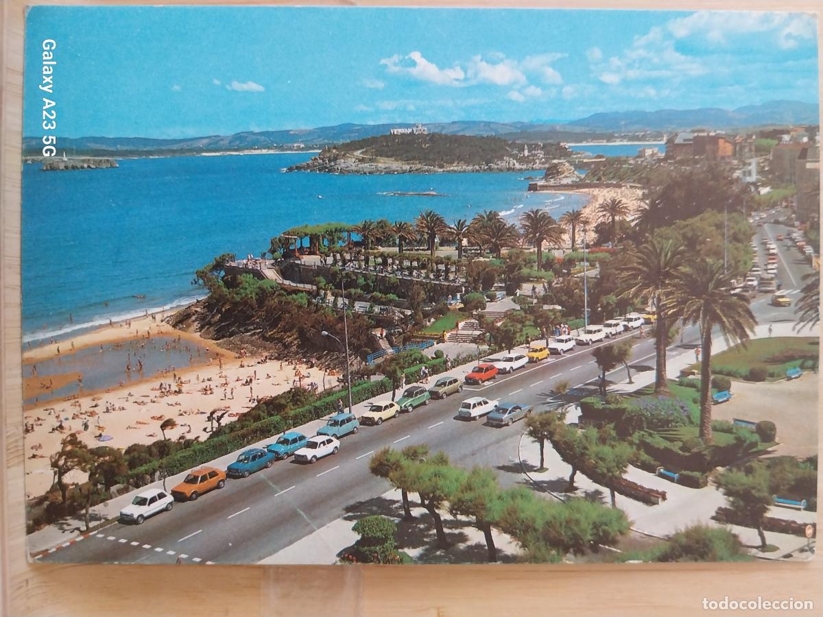 Postales: JARDINES DEL PIQUIO SANTANDER ED ARRIBAS 176 SC ORIGINAL ANIMADA COCHES CLASICOS