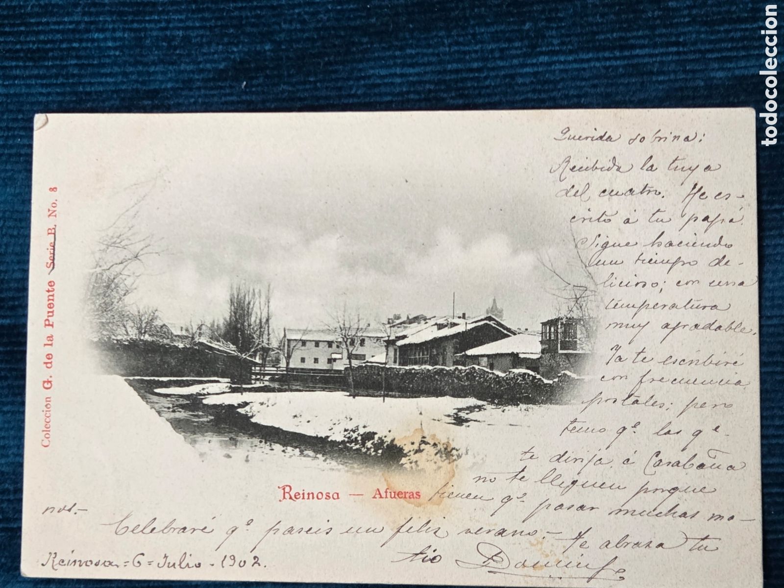 Postales: REINOSA, Cantabria. Afueras. 1902 G.de.la Puente n&uacute;m. 8.