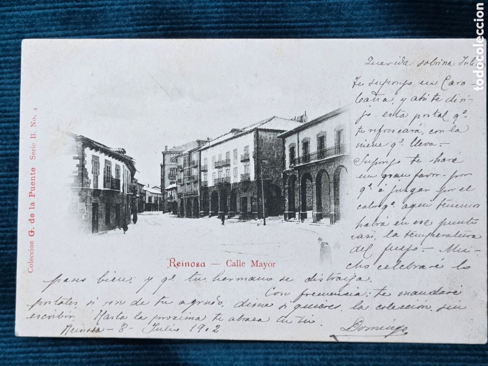 Postales: CANTABRIA REINOSA, 1902 Plaza Mayor Colecci&oacute;n G. de la Puente.