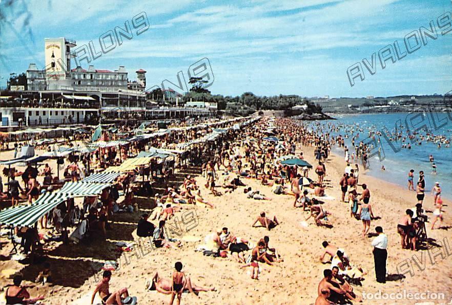 Postales: Primera playa de El Sardinero (Santander) - A&ntilde;os 60 - Sin Circular - Bordes dentados