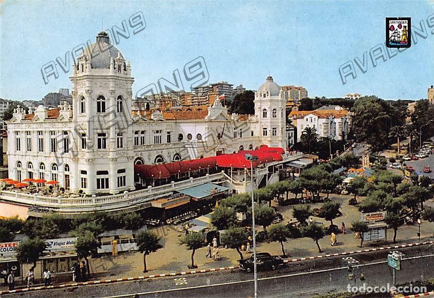 Postales: Plaza de Italia y Casino (Santander) - Sin Circular - A&ntilde;os 70