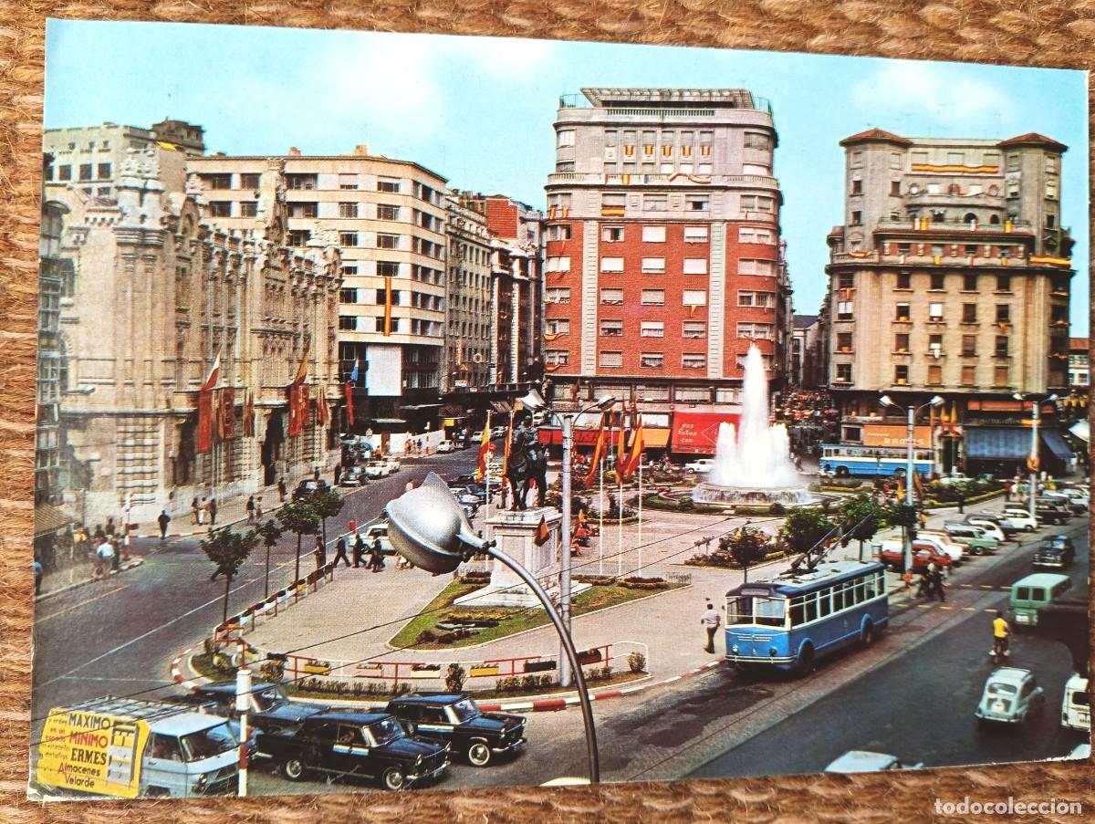 Postales: SANTANDER - PLAZA DEL GENERALISIMO - TROLEBUS - FOTO ALSAR