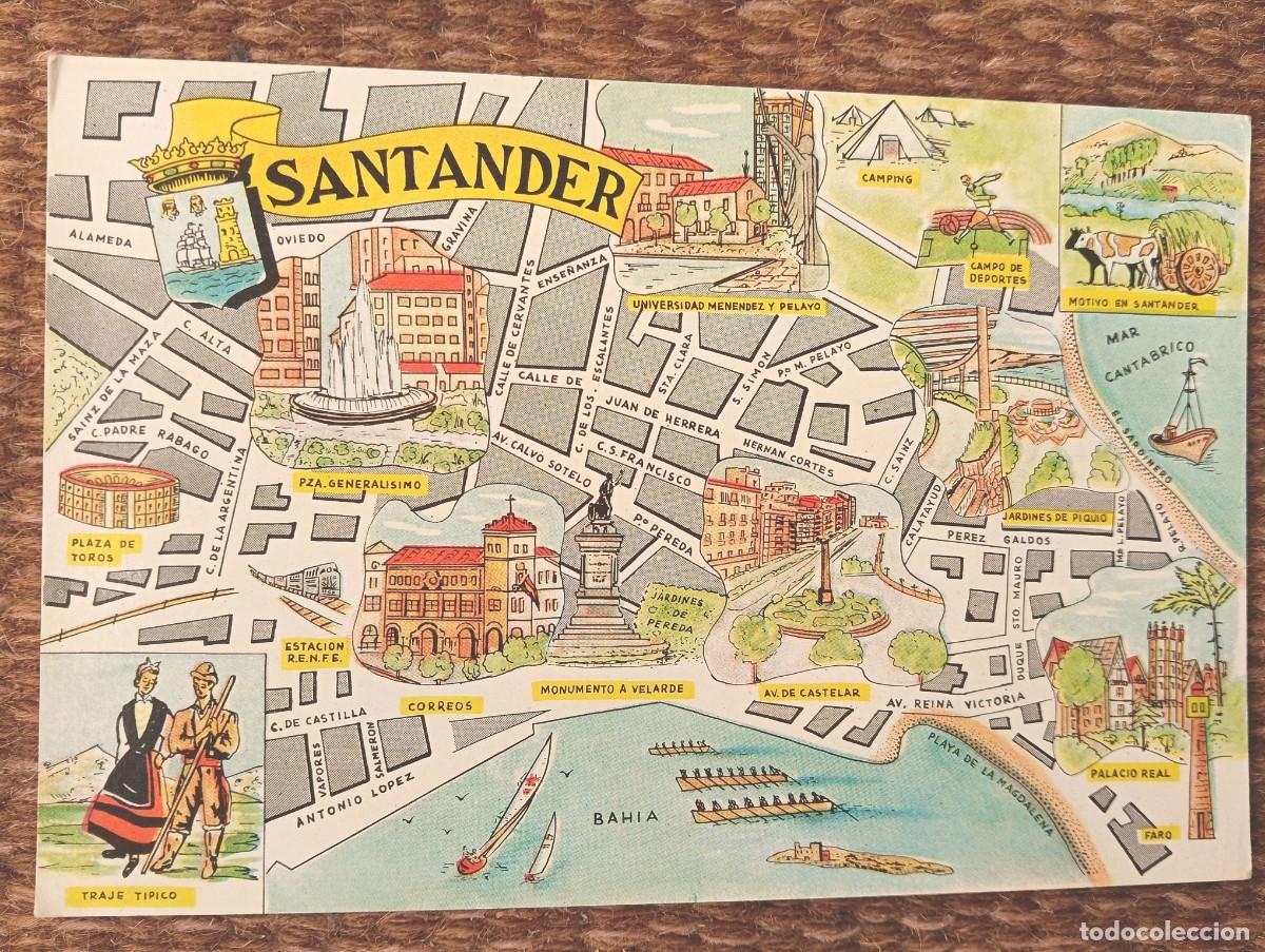 Postales: SANTANDER - PLANO - MAPA - ED. FRESMO