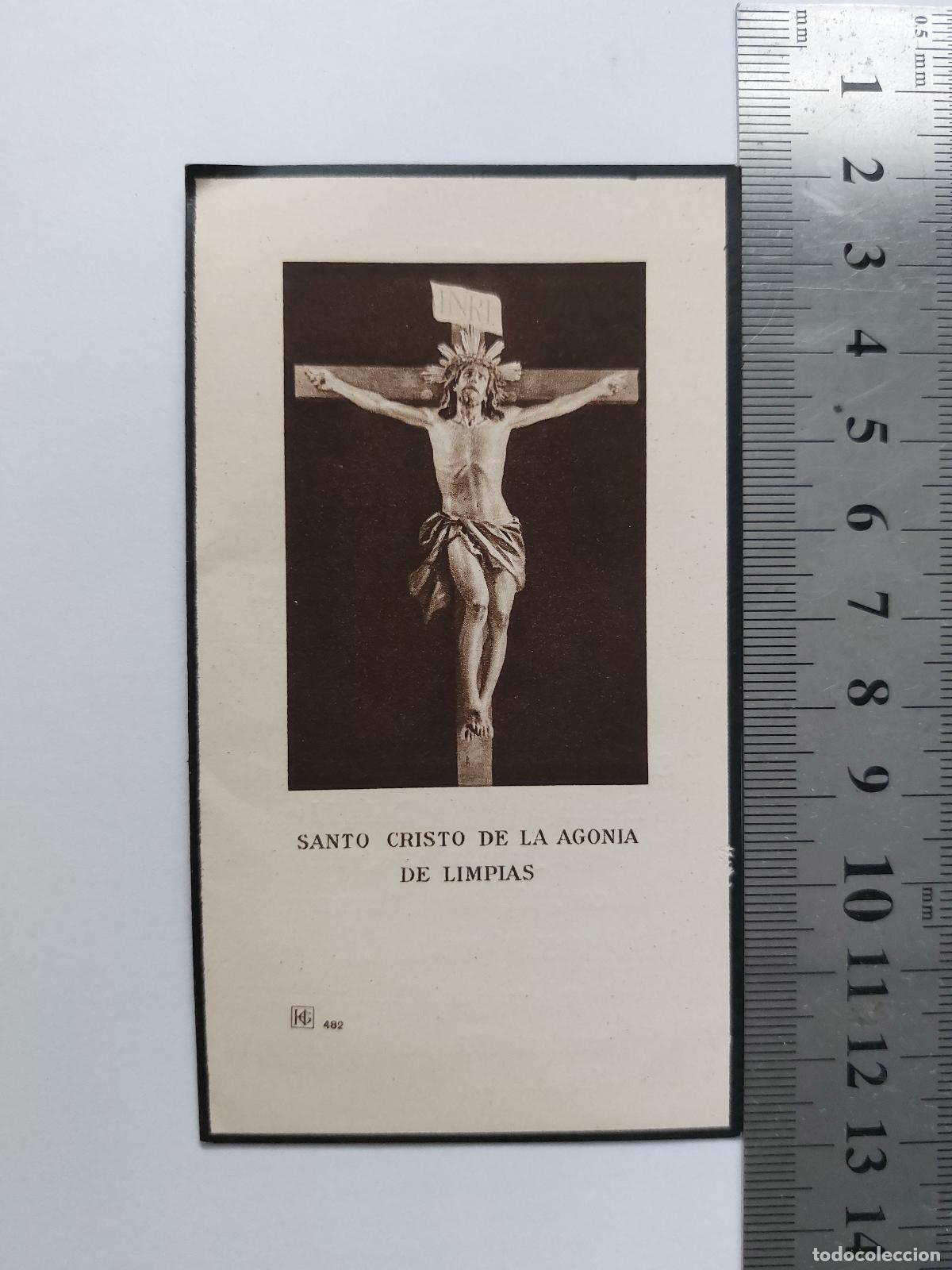 Postales: Estampa de recordatorio f&uacute;nebre Santo Cristo de la Agon&iacute;a de Limpias