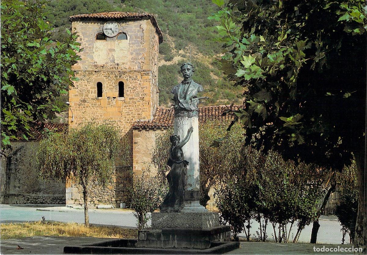Postales: Postal de Potes: Monumento al Violinista Jes&uacute;s de Monasterio