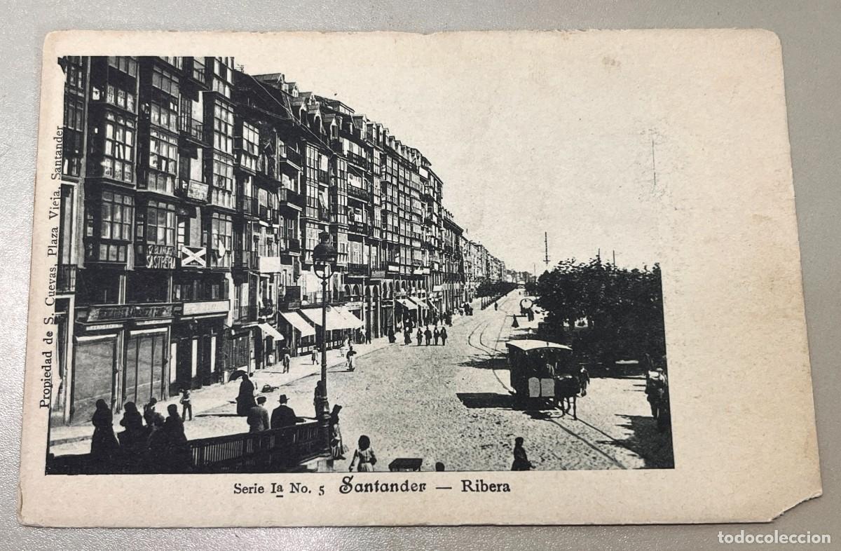 Postales: ANTIGUA POSTAL DE SANTANDER - SERIE I N&ordm; 5 - RIBERA - PRPIEDAD DE S. CUEVAS - NO CIRCULADA - SIN DIV