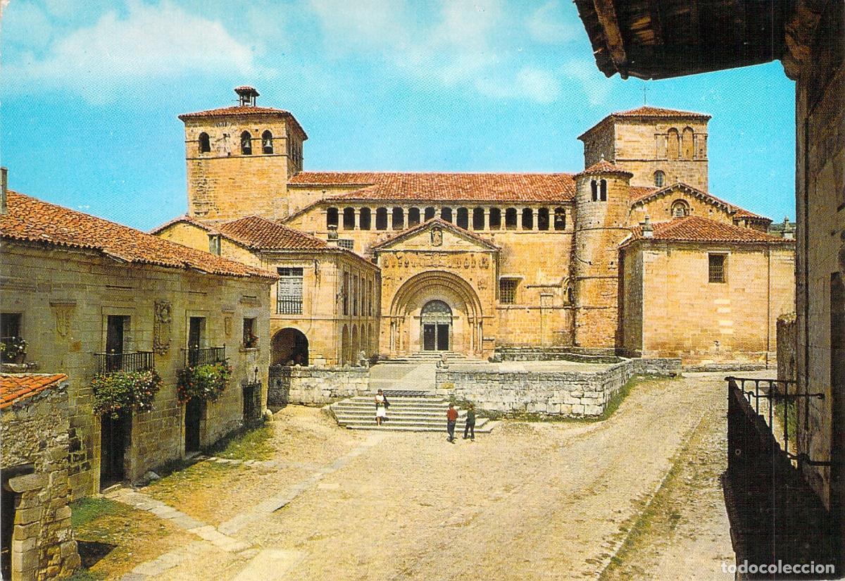 Postales: Postal de la Colegiata de Santillana del Mar, Cantabria