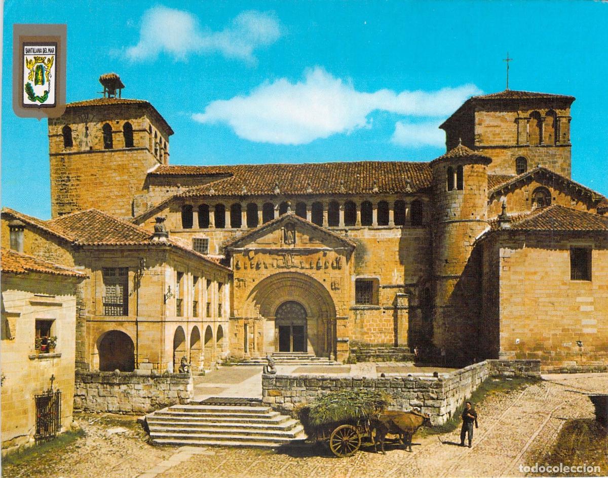 Postales: Postal de la Fachada de la Real Colegiata de Santillana del Mar