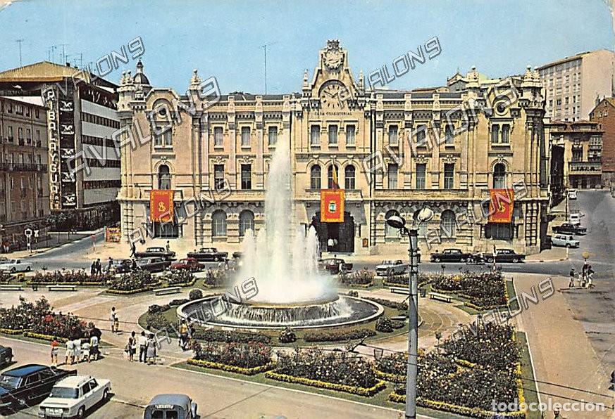 Postales: Pl. del General&iacute;simo, fuente (Santander) - Sin Circular, finales de los a&ntilde;os 60