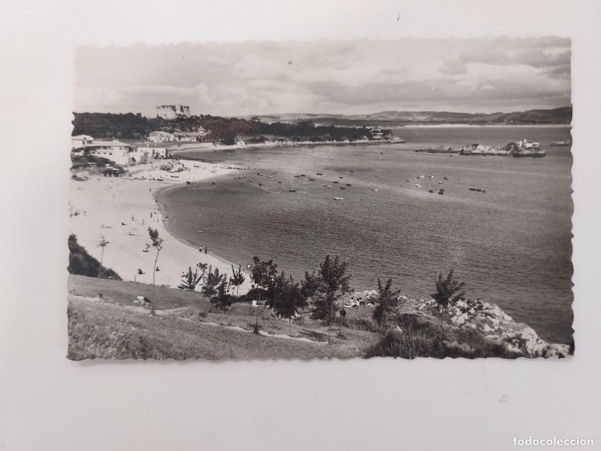 Postales: POSTAL SANTANDER PLAYA DE LA MAGDALENA Y PALACIO REAL. A&Ntilde;OS 1940 1950. SIN CIRCULAR