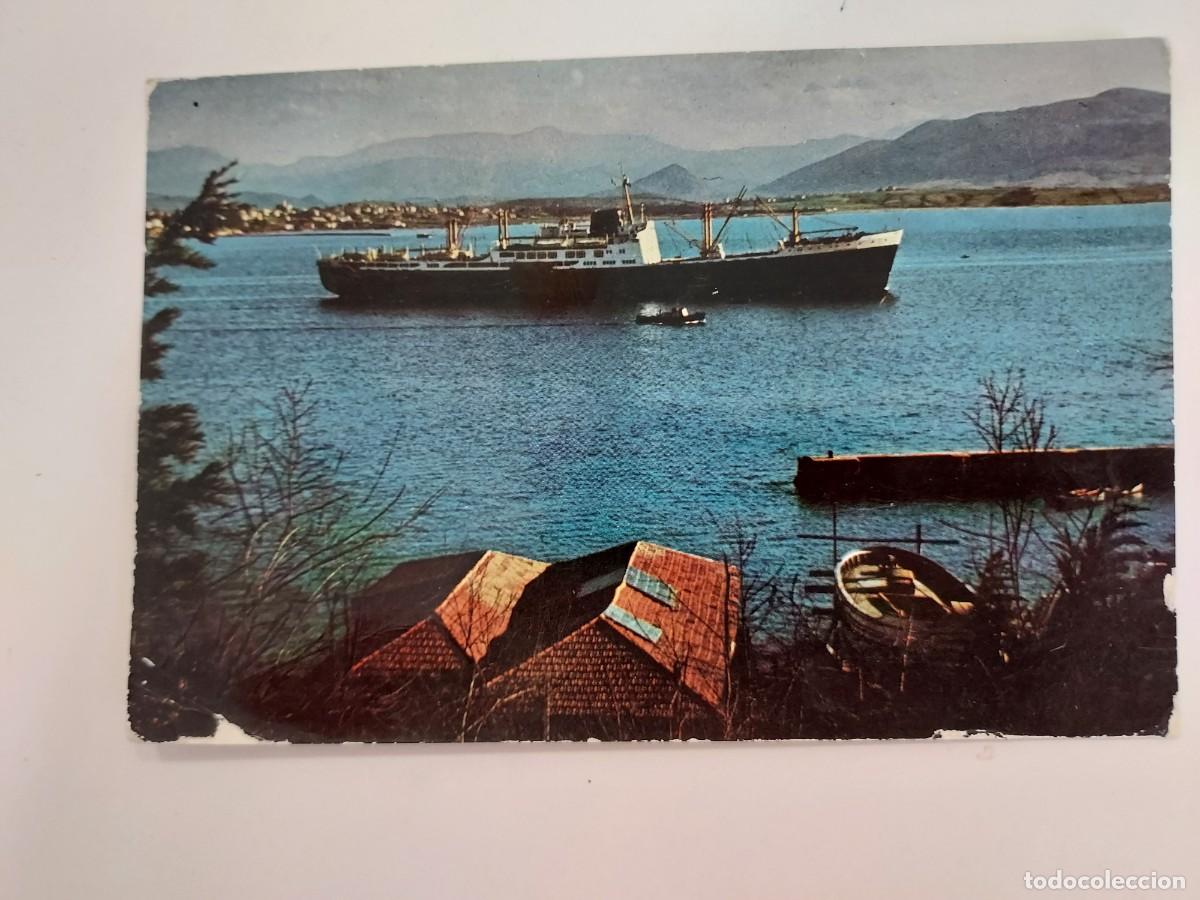 Postales: POSTAL SANTANDER LA BAHIA VISTA PARCIAL. MOTONAVE GUADALUPE. 1959. CIRCULADA. MATASELLOS TORRELAVEGA