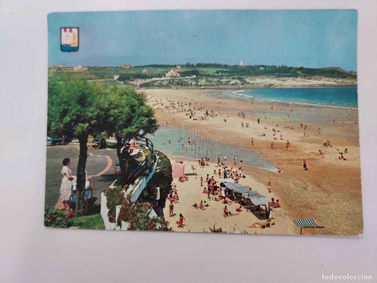 Postales: POSTAL SANTANDER SARDINERO SEGUNDA PLAYA DESDE PIQUIO. 1962. CIRCULADA
