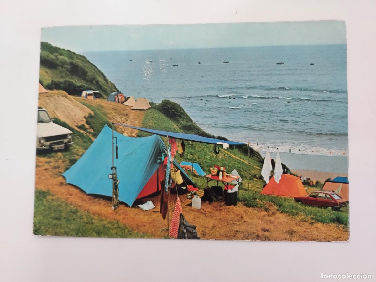 Postales: POSTAL PECHON CAMPING LAS ARENAS. CIRCULADA. 1975. CANTABRIA