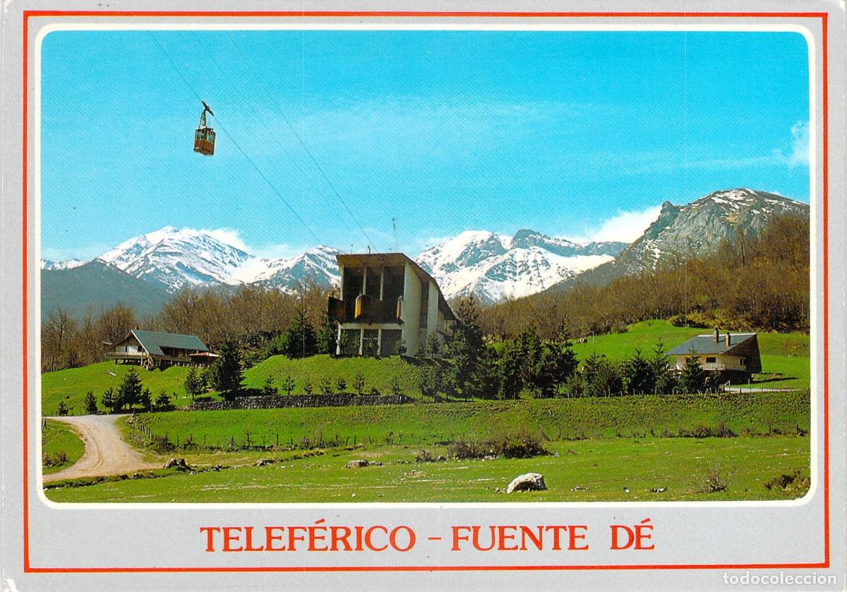 Postales: Postal de Picos de Europa con el Telef&eacute;rico de Fuente D&eacute;