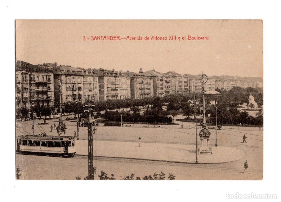 Postales: SANTANDER.- AVENIDA DE ALFONSO XIII Y EL BOULEVARD.