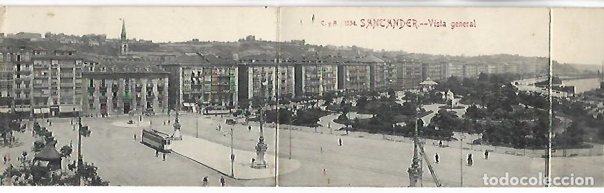 Postales: ! ESPECTACULAR TRIPTICO !.- VISTA GENERAL.- SANTANDER - Foto 2