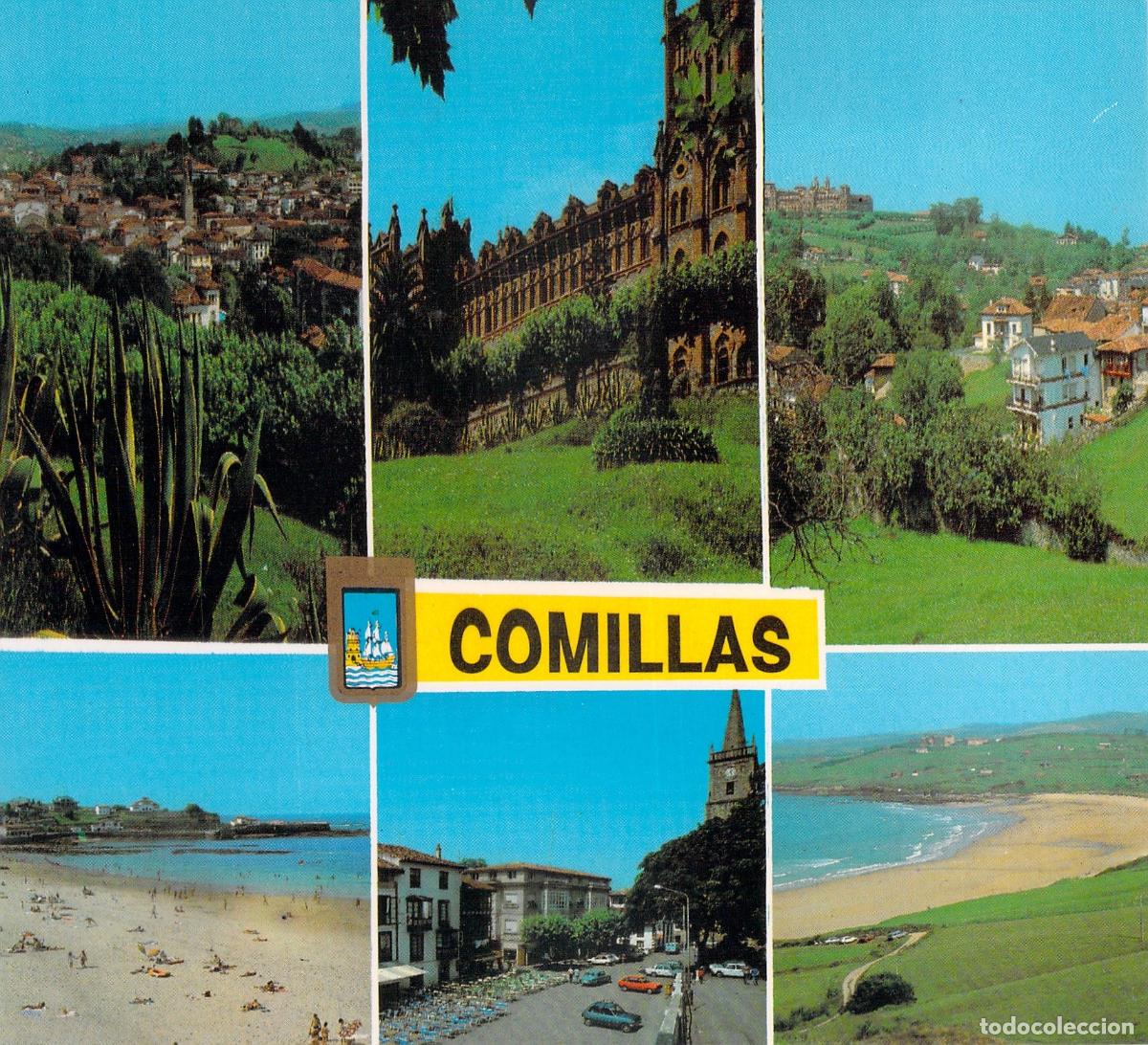 Postales: Postal de Comillas, Cantabria con Universidad Pontificia y Playas