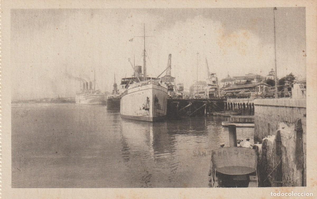 Postales: Cantabria. Santander. Muelle. Grua de Piedra.
