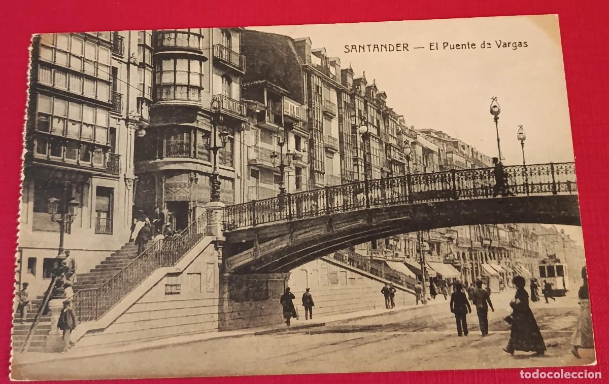Postales: TARJETA POSTAL EL PUENTE DE VARGAS - SANTANDER 1910/20 - EDICI&Oacute;N FUERTES