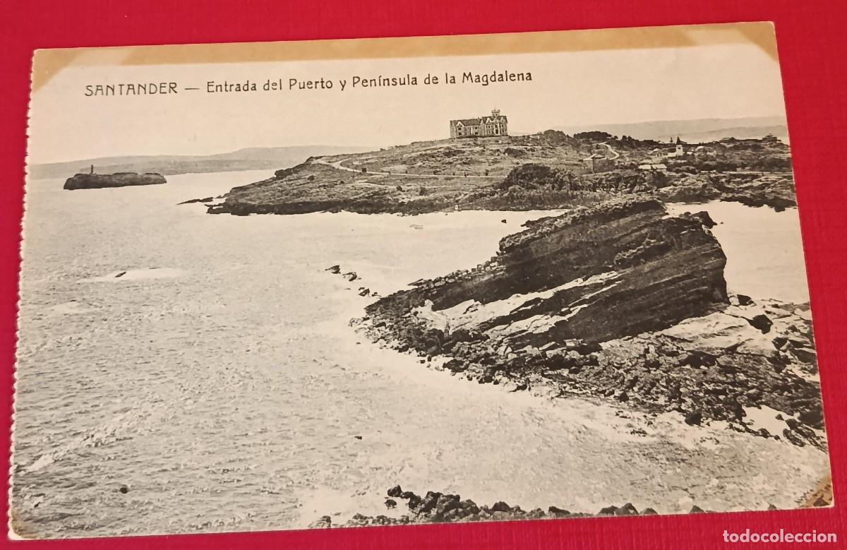 Postales: TARJETA POSTAL PUERTO Y PEN&Iacute;NSULA DE LA MAGDALENA - SANTANDER 1930 - EDICI&Oacute;N FUERTES
