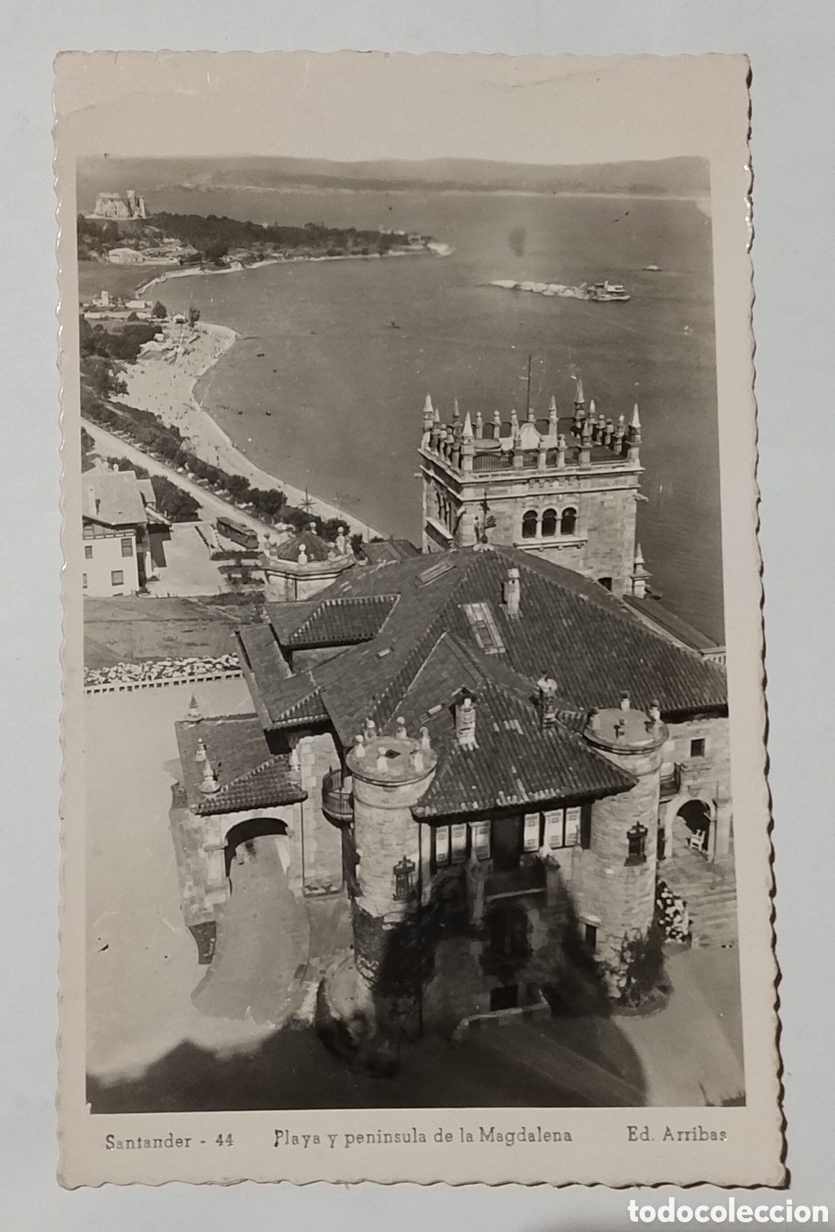 Postales: Postal Santander playa y pen&iacute;nsula de la Magdalena