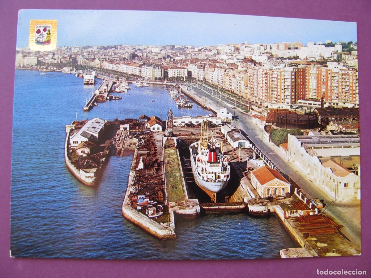 Postales: POSTAL DE SANTANDER. VISTA PARCIAL DEL PUERTO. DOMINGUEZ 145. ESCRITA