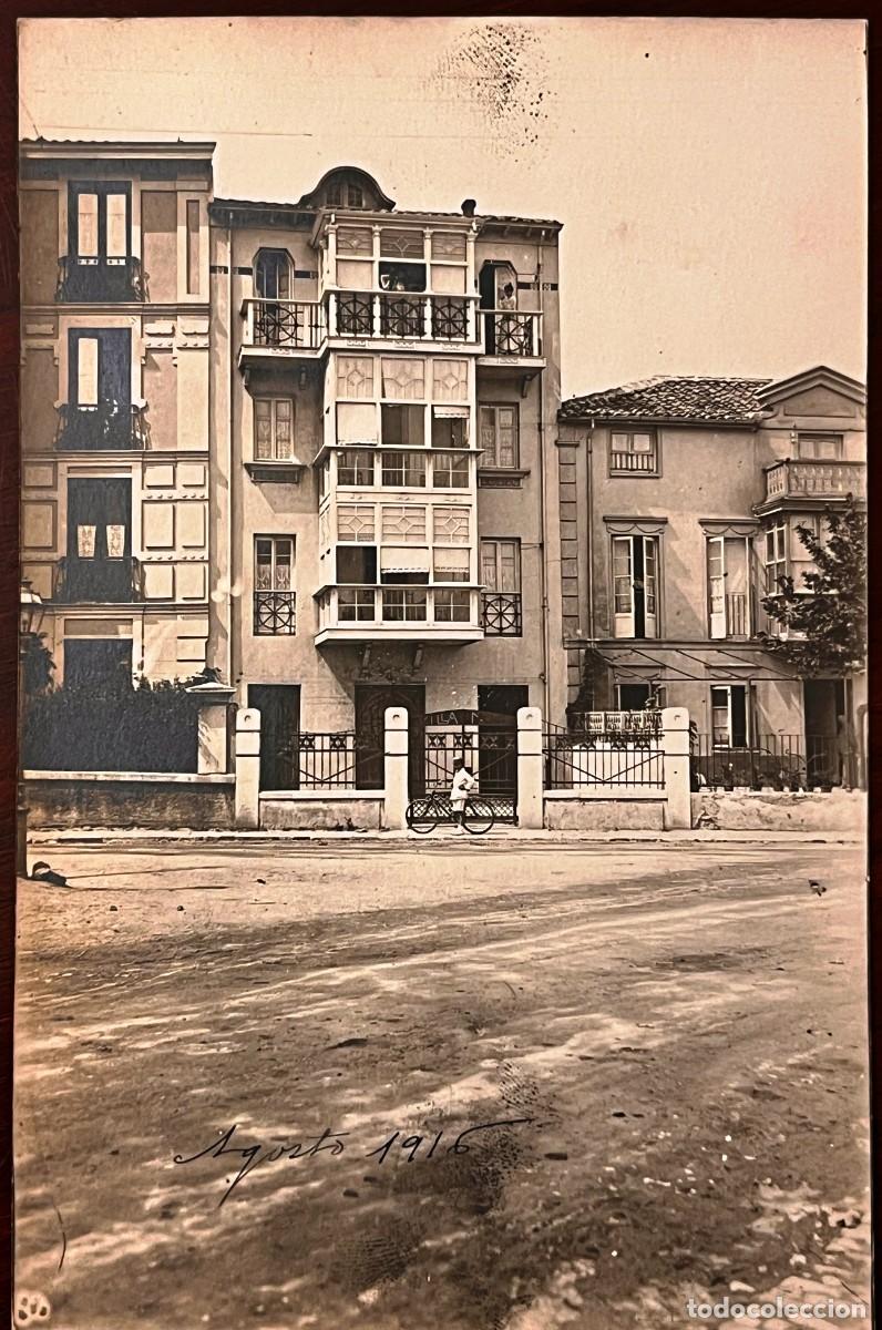 Postales: Foto postal de Viviendas en La Glorieta del Doctor Fleming de Santander, fechada en agosto de 1915,