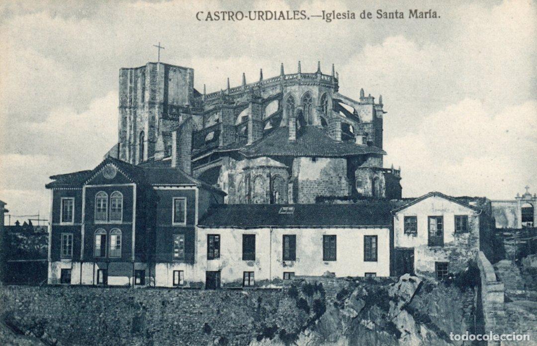 Postkarten: BONITA POSTAL - CASTRO-URDIALES (SANTANDER) - IGLESIA DE SANTA MARIA - EDICIONES CASA FELIX