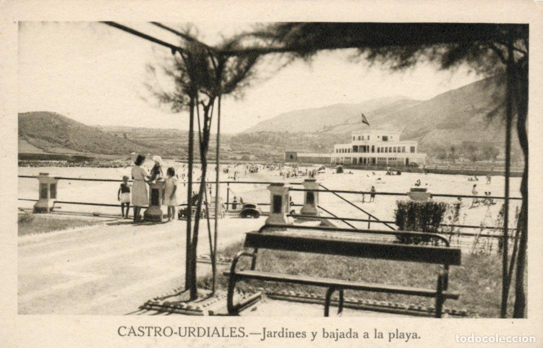 Postkarten: BONITA POSTAL - CASTRO-URDIALES (SANTANDER) - JARDINES Y BAJADA A LA PLAYA - MANIPEL