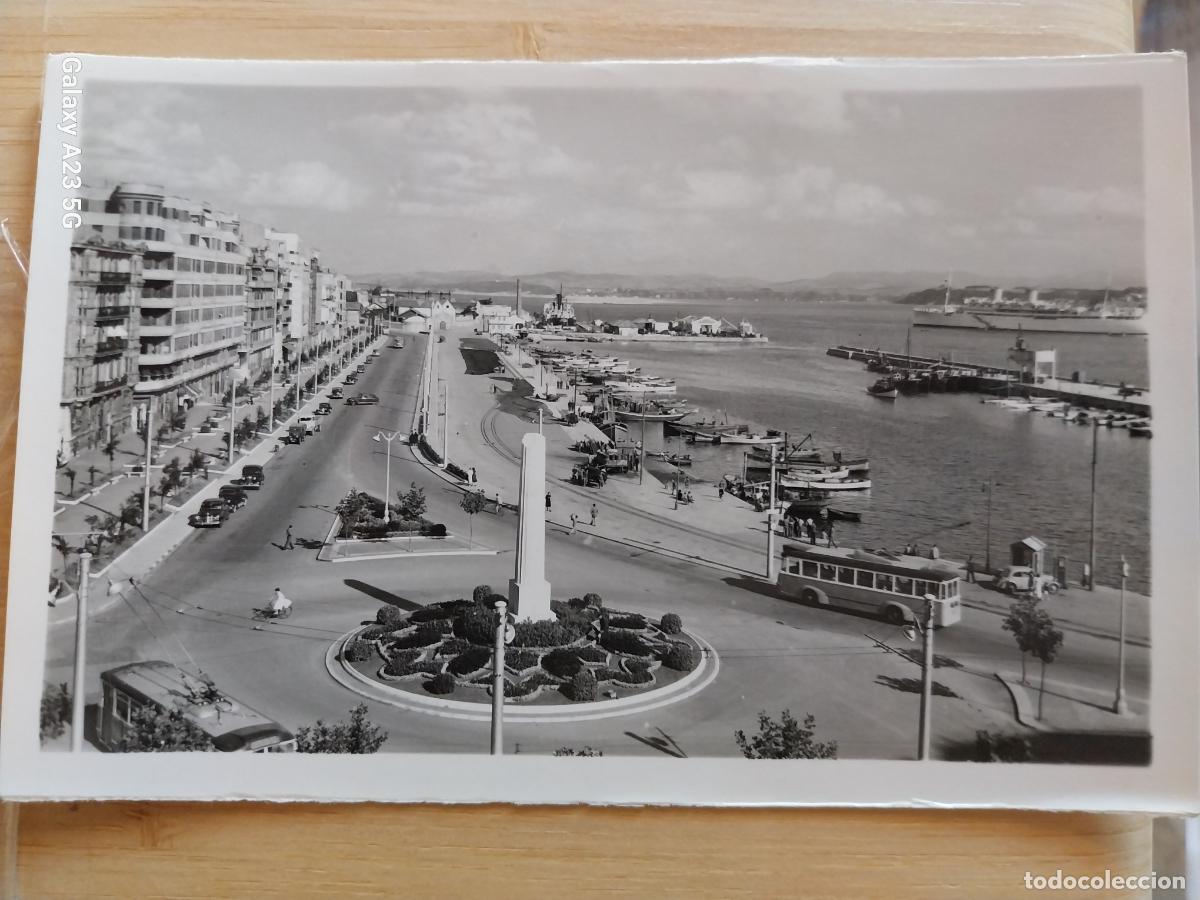 Cartoline: CALLE DE CASTELAR SANTANDER ED GARRABELLA 1 CIRCULADA A&Ntilde;O 1955 ANIMADA COCHES CL&Aacute;SICOS