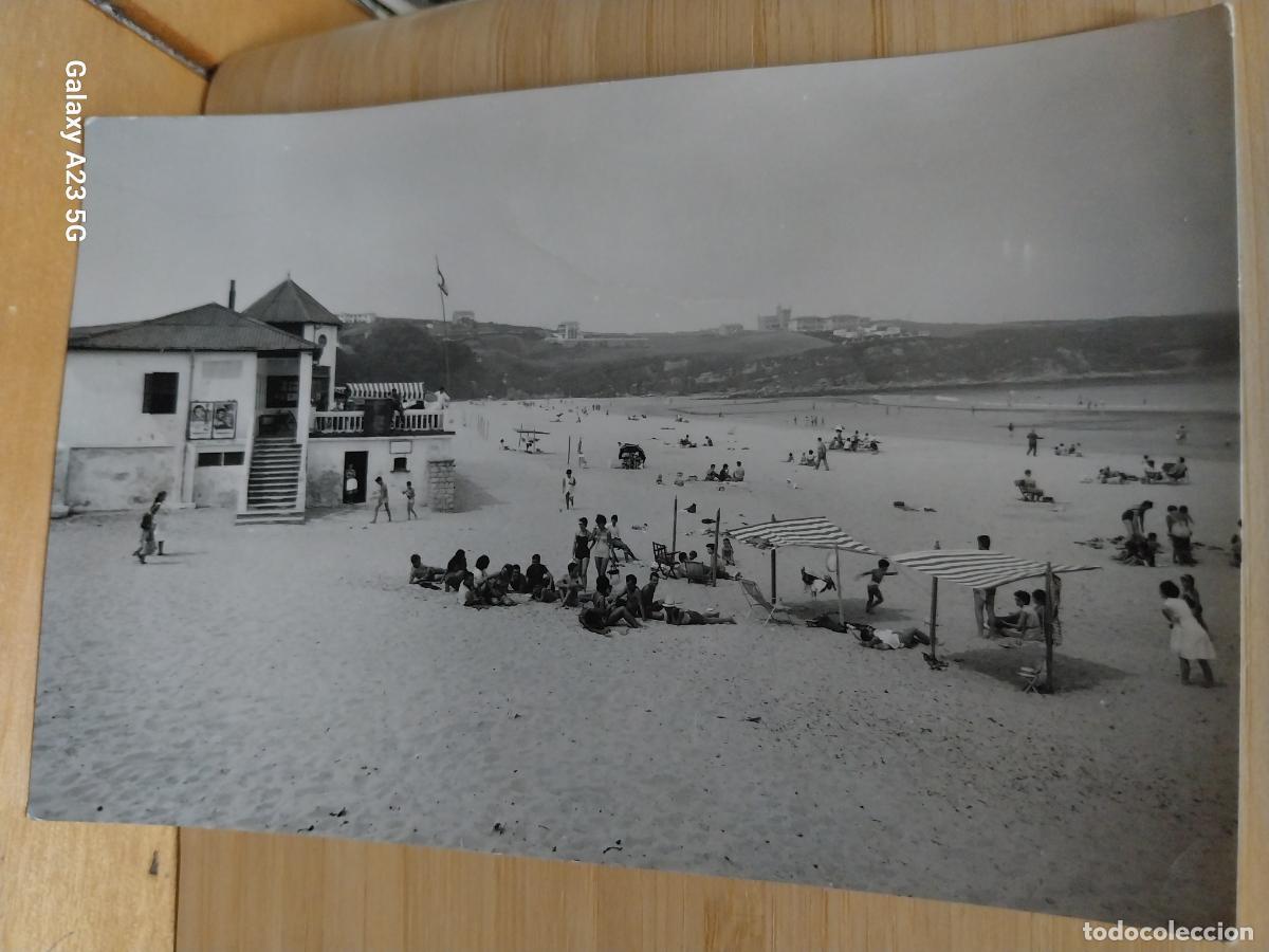 Postales: SUANCES BALNEARIO PLAYA ED SICILIA 21 CIRCULADA A&Ntilde;O 50 60