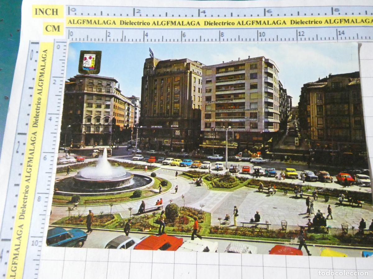 Postales: POSTAL DE CANTABRIA. SANTANDER. A&Ntilde;O 1974. PLAZA GENERAL&Iacute;SIMO COCHES 117 ESCUDO ORO. 2544