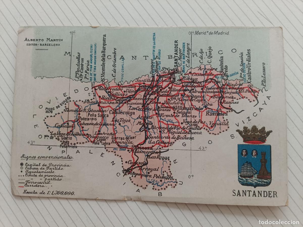 Postales: Santander, Cantabria. Mapa