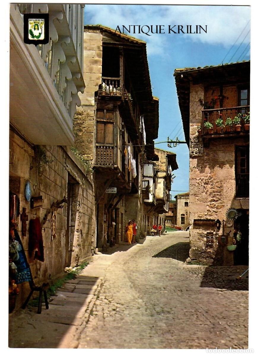 Postales: SANTILLANA DE MAR N&ordm; 4 CALLE TIPICA / ESCUDO DE ORO / SIN FRANQUEAR