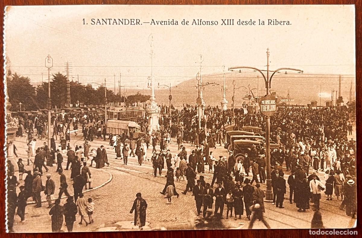 Postales: SANTANDER, AVENIDA DE ALFONSO XIII DESDE LA RIBERA, SIN CIRCULAR, DIVIDIDA