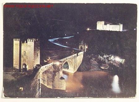 Postkarten: 2019 - TPLEDO - VISTA NOCTURNA DEL PUENTE ALCANTARA Y CASTILLO SAN SERVANDO . No circulada .