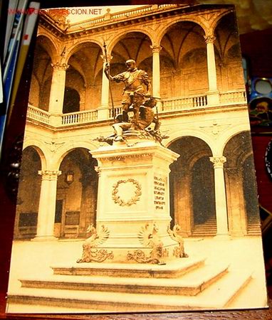 Postales: ANTIGUA POSTAL DE TOLEDO- ALCAZAR - ESTATUA DE CARLOS QUINTO