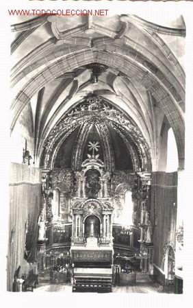 Postkarten: Atienza, interior iglesia Santisima Trinidad. A&ntilde;os 40-50.