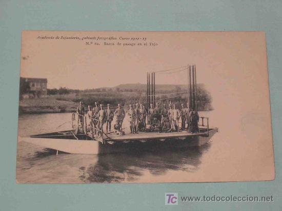Postales: BARCA DE PASAGE EN EL TAJO-Postal 1912-13.