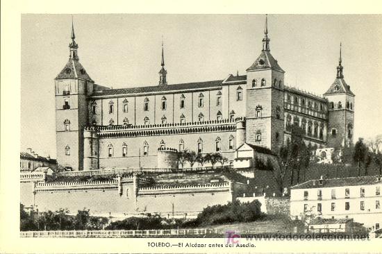 Postkarten: TARJETA POSTAL DE TOLEDO.EL ALCAZAR ANTES DEL ASEDIO. HUECOGRABADO FOURNIER