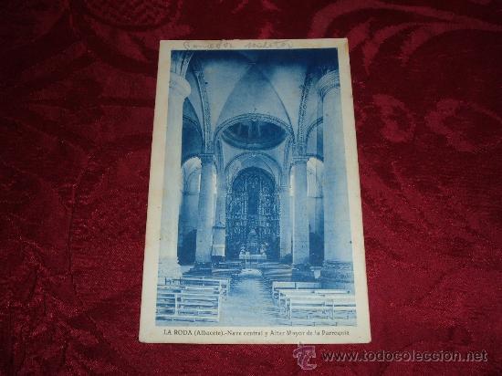 Postkarten: la roda,nave central y altar mayor de la parroquia,foto moreno iba&ntilde;ez,