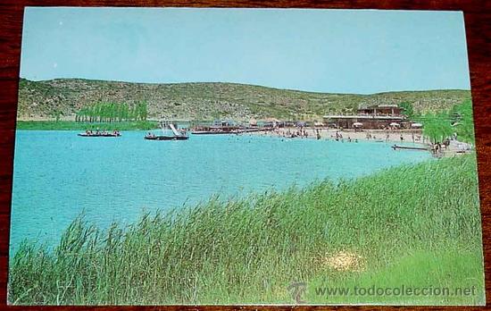 Postales: ANTIGUA FOTO POSTAL DE LAGUNAS DE RUIDERA - CIUDAD REAL - HOTEL ENTRELAGOS - ED. FITER - CIRCULADA.