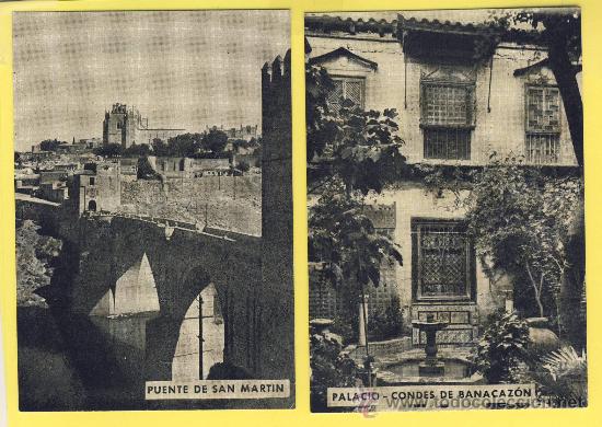 Postais: TOLEDO-TOLEDO - PALACIO CONDES BANACAZ&Oacute;N-PUENTE SAN MARTIN - PUBLIIDEA S,L, 2 PIEZAS-P 675-BIS