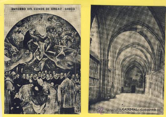 Postcards: TOLEDO-TOLEDO - CATEDRAL CLAUSTRO-ENTIRRO DEL CONDE DE ORGAZ - PUBLIIDEA S,L, 2 PIEZAS P 670-BIS