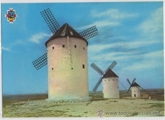 Postales: TARJETA POSTAL ALCAZAR DE SAN JUAN CRESTERIA CERRO SAN ANTON MOLINO ROCINANTE FIERABRAS CIUDAD REAL