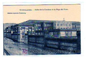 Cartoline: Guadalajara. Asilos de la condesa de la Virgen del Pozo. Edici&oacute;n Imprenta Gutenberg. Roig.
