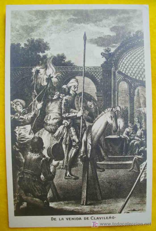 Postkarten: Antigua Postal : De la venida de Clavile&ntilde;o- Don Quijote
