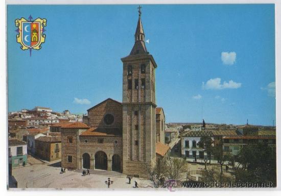 Postales: TARJETA POSTAL CAMPO DE CRIPTANA PLAZA DEL GENERALISIMO E IGLESIA CIUDAD REAL