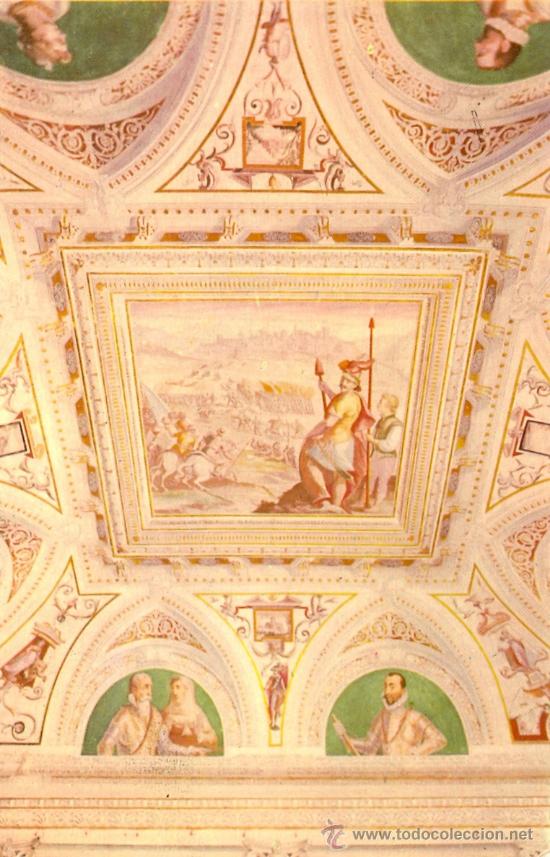 Postales: TARJETA POSTAL TECHO DE UNA SALETA RETRATOS DE D. ALVARO, SUS PADRES Y SUS HERMANOS CIUDAD REAL